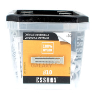 ESSBOX de 100 Chevilles Nylon Quadruple Expansion Galaxy 6 (4 Plots)