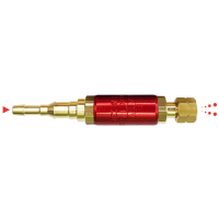 Raccord Anti Retour Stop Feu Acétylène pour Chalumeau Soudeur ROC0 - Écrou 12X100 G - Douille 6,3X12 - Livré avec Colliers