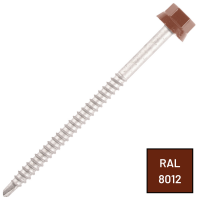 Vis Autoperceuse Zamatop Bois Tête Hexagonale 12 Ø 6.3X100 Laqué RAL 8012