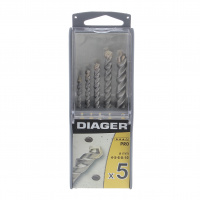 Coffret Plastique de 5 Forets Béton Super Ø 4-5-6-8-10