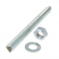 Tige Filetéepour Ampoule de Verre M8X110 Acier Zingué Blanc