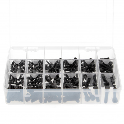 Sortimentbox 255 Zylinderschrauben Innensechskant Stahl 8.8 Schwarz DIN 912