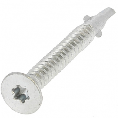 AUTOPERCEUSE BI-METAL TF TORX A AILETTES 4.8X45 INOX A2/ACIER Z.BLANC